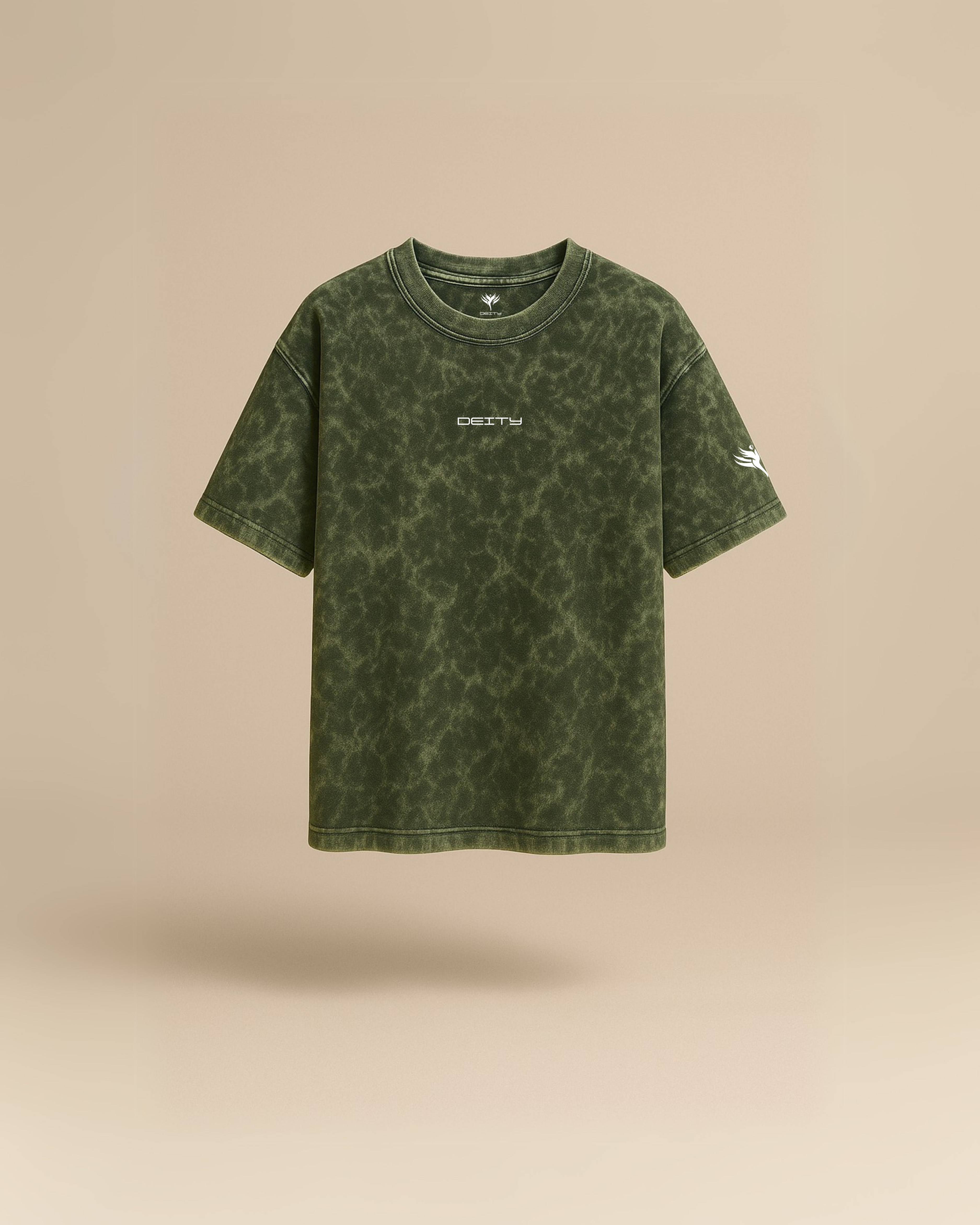Acid Wash T-shirt Olive Green - Deity Fashions