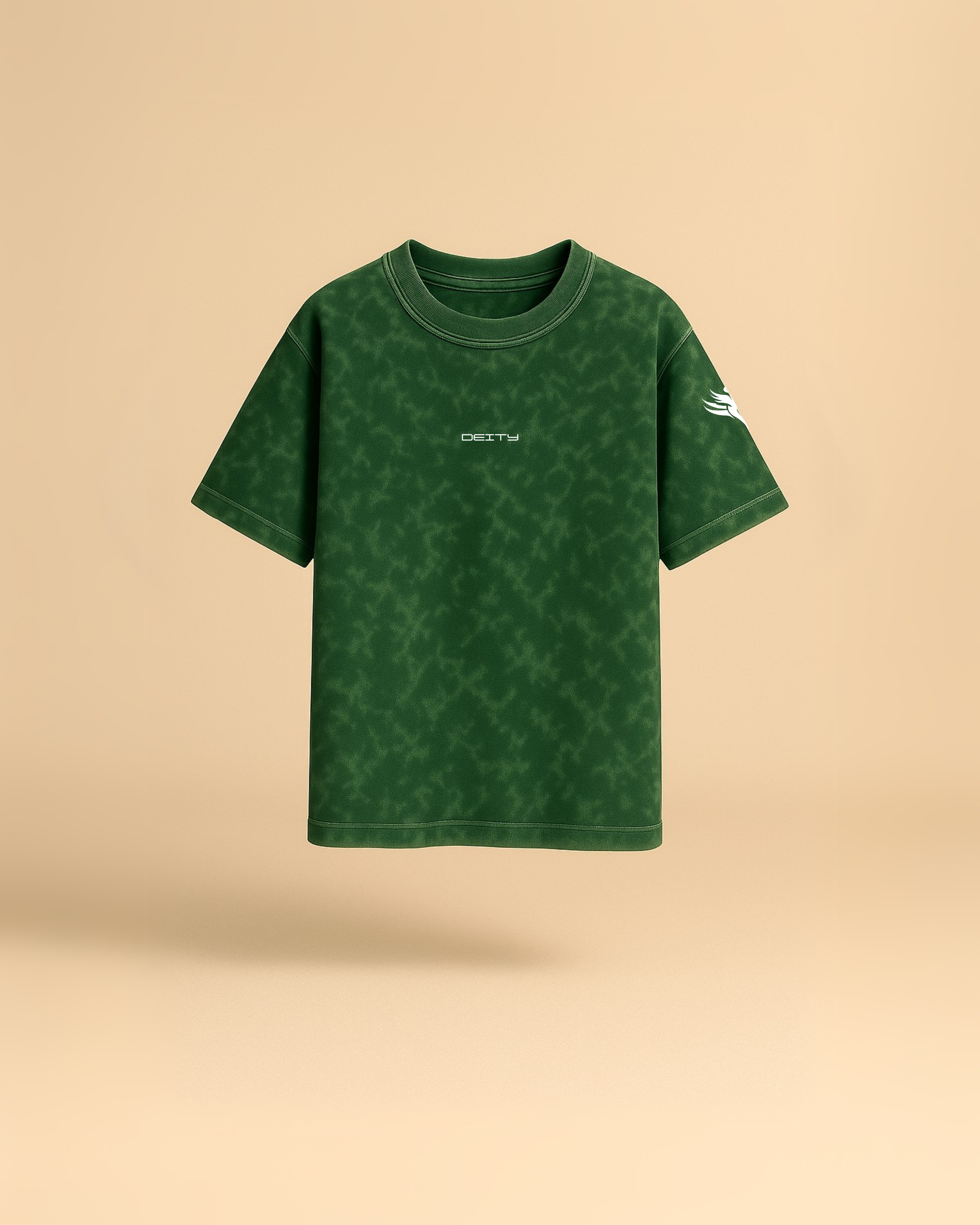 Acid Wash T-shirt Bottle Green - Deity Fashions